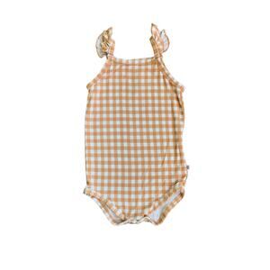 Charming Orange Checkered Kids Bodysuit